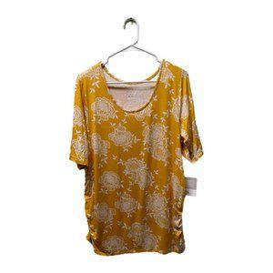 A glow Maternity Yellow Floral Top, XL, NWT